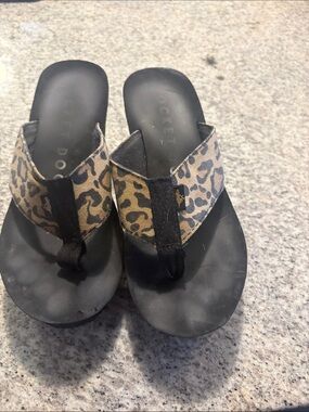 Rocket Dog Leopard Print Platform Flip Flops - Black
